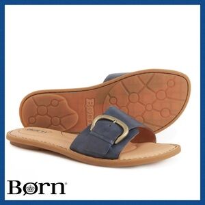 BORN Women's Miarra Leather Navy Buckle Sandal